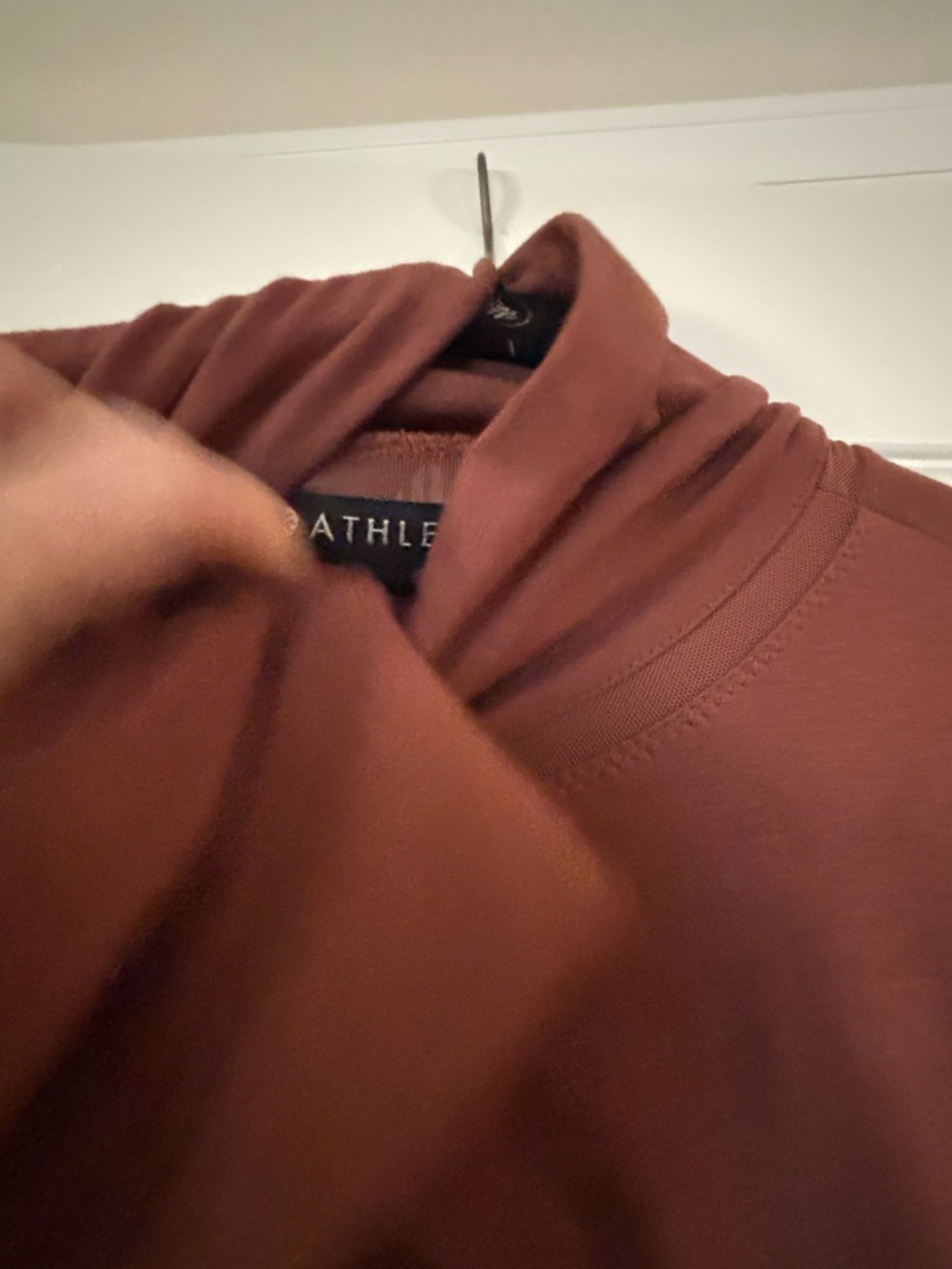 Athleta Rust Brown Long Sleeve Turtleneck Midi Dress - Picture 4 of 5